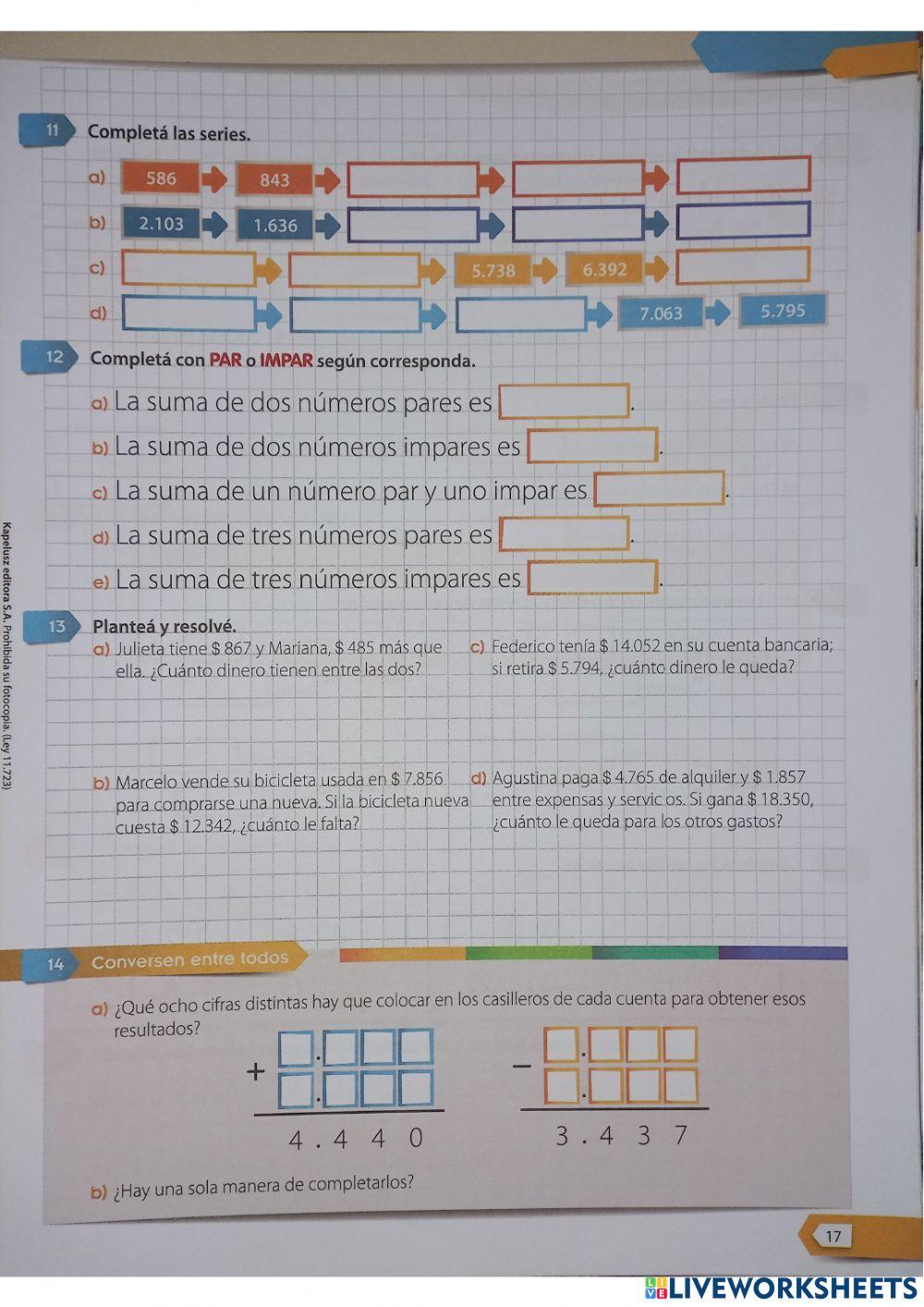 Adición y sustracción