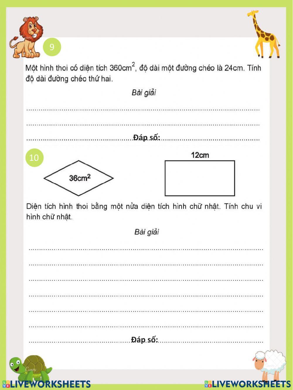 Diện tích hình thoi