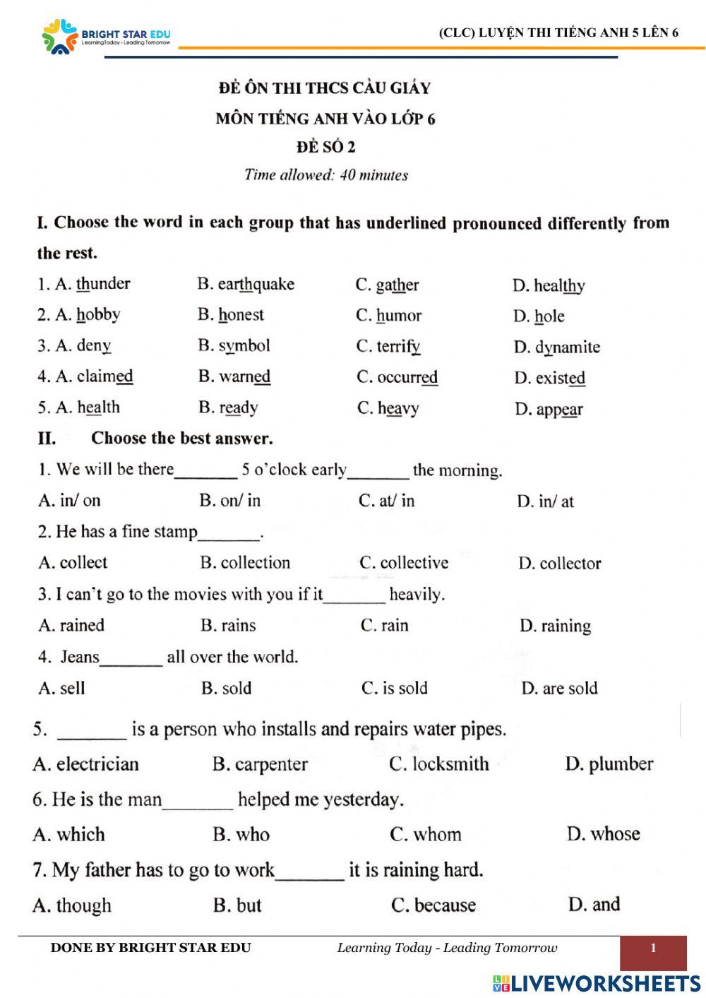 (CLC) De so 2. Cau giay