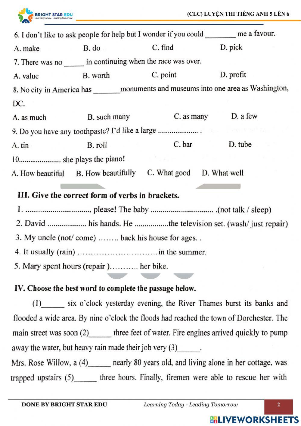 (CLC) De so 1. Cau giay