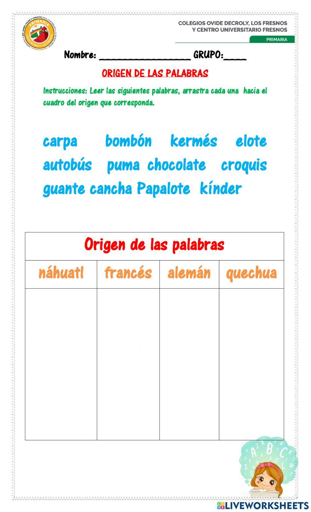 Origen de las palabras