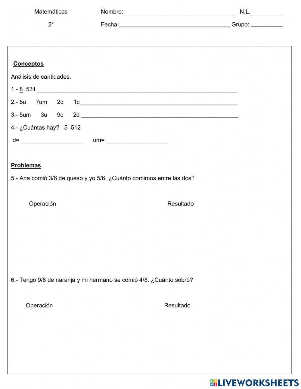 Evaluación matemáticas