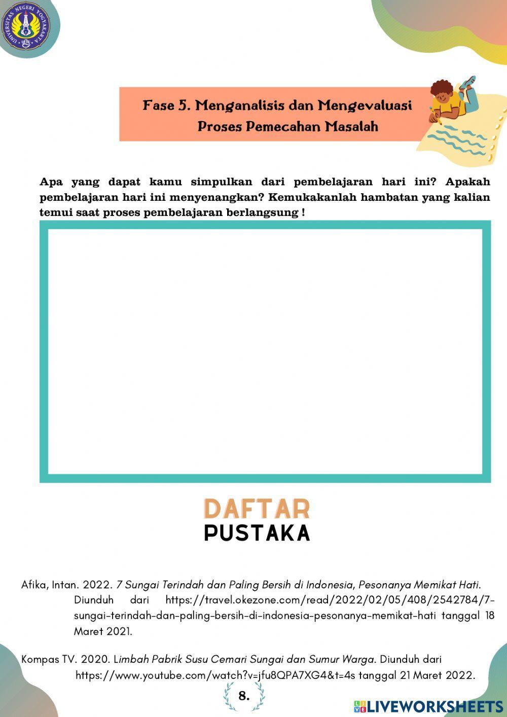 E-LKPD IPA Berbasis PBL Materi Pencemaran Air