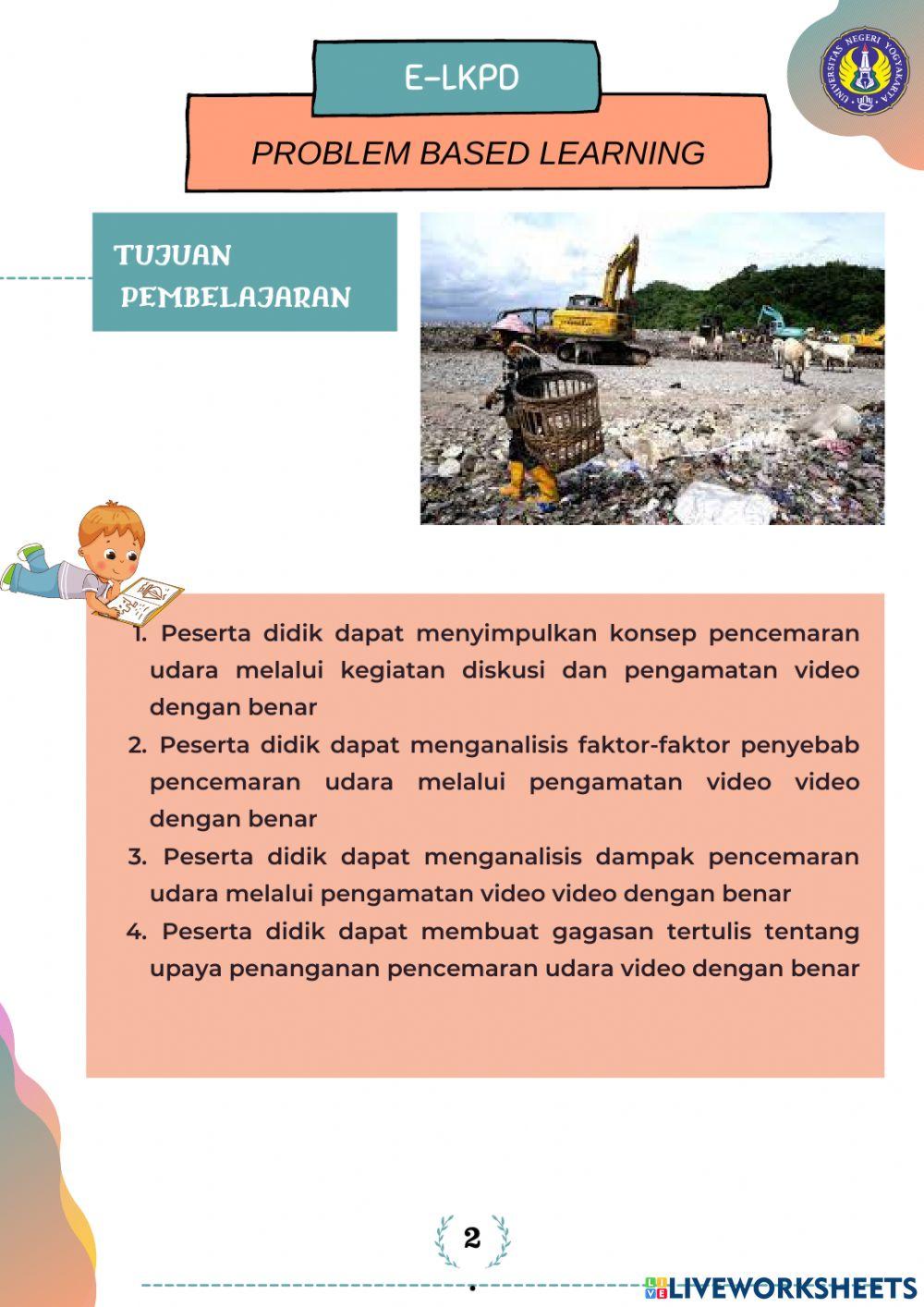 E-LKPD IPA Berbasis PBL Materi Pencemaran Udara