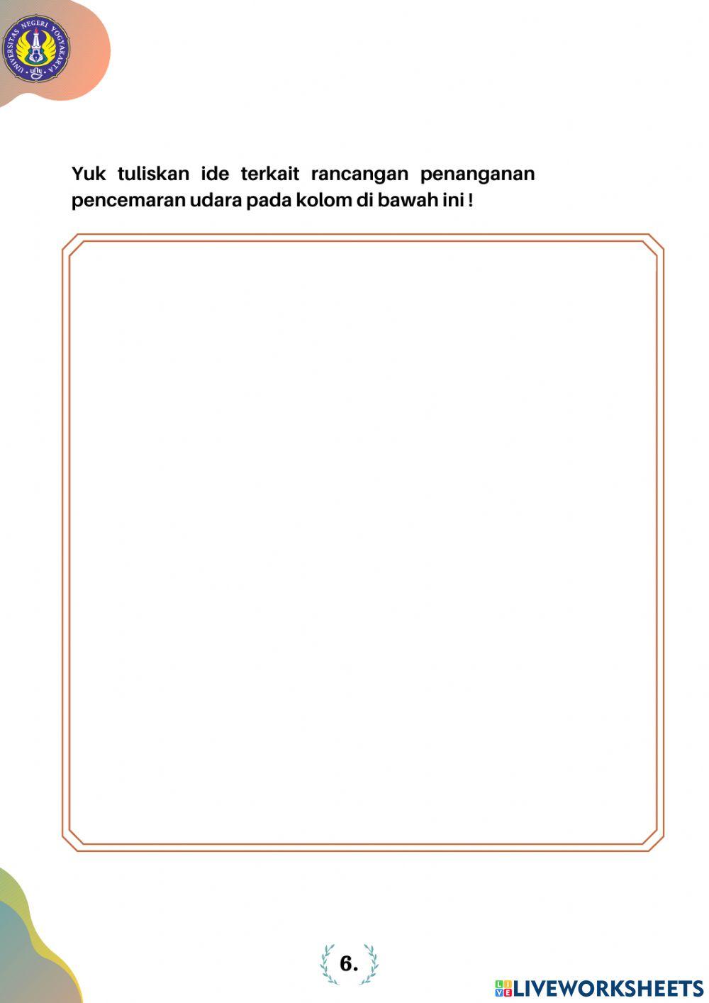 E-LKPD IPA Berbasis PBL Materi Pencemaran Udara