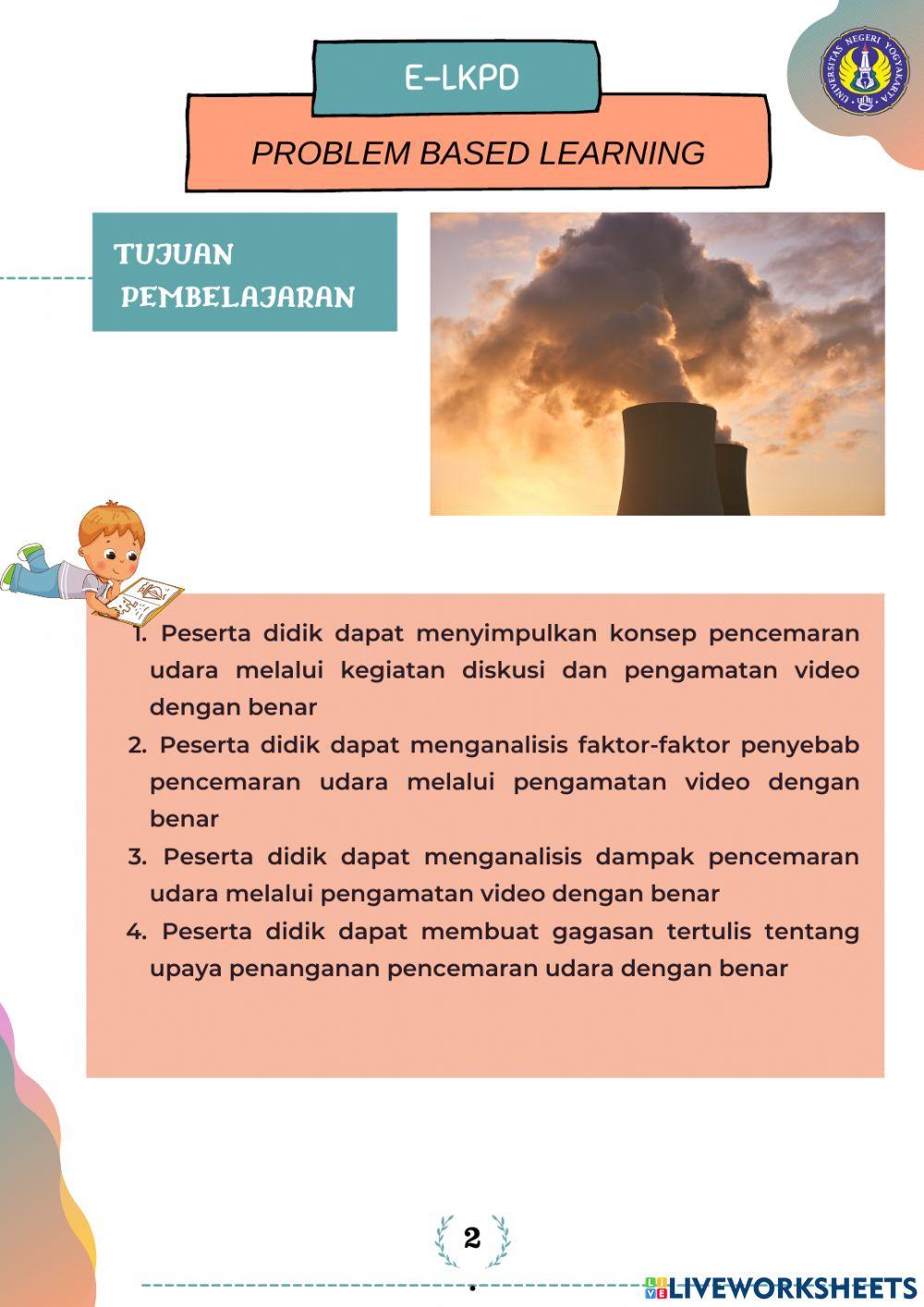 E-LKPD IPA Berbasis PBL Materi Pencemaran Udara