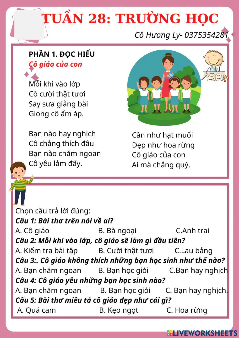Tiếng việt lớp 1 tuần 28