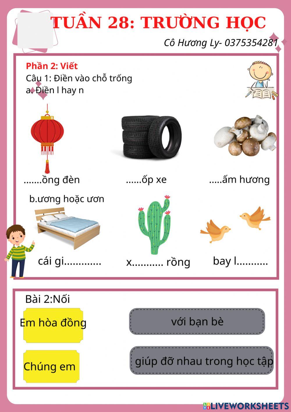 Tiếng việt lớp 1 tuần 28