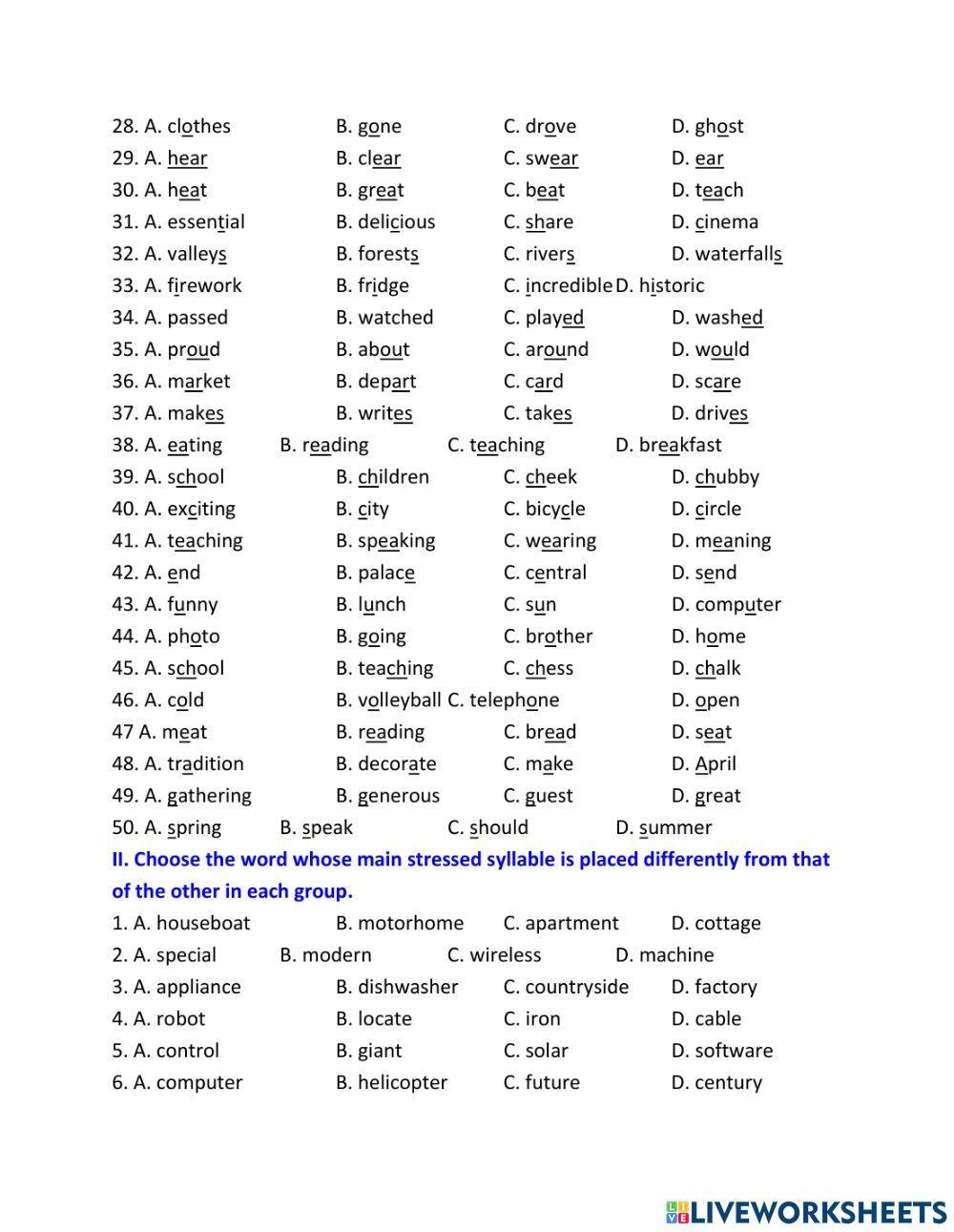 E6. U10 PHONETICS - unit CĐ