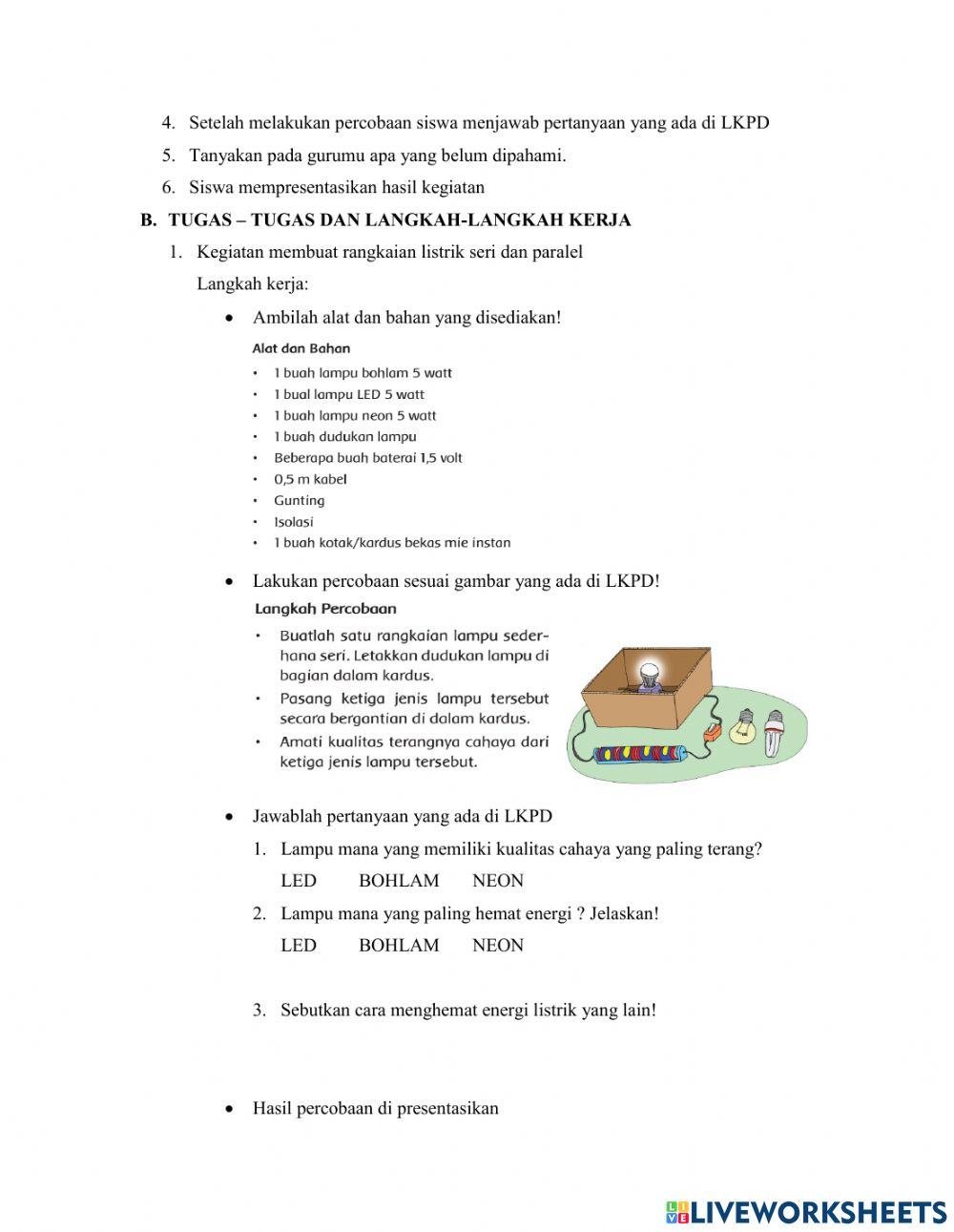 E-LKPD Cara Menghemat Energi Listrik