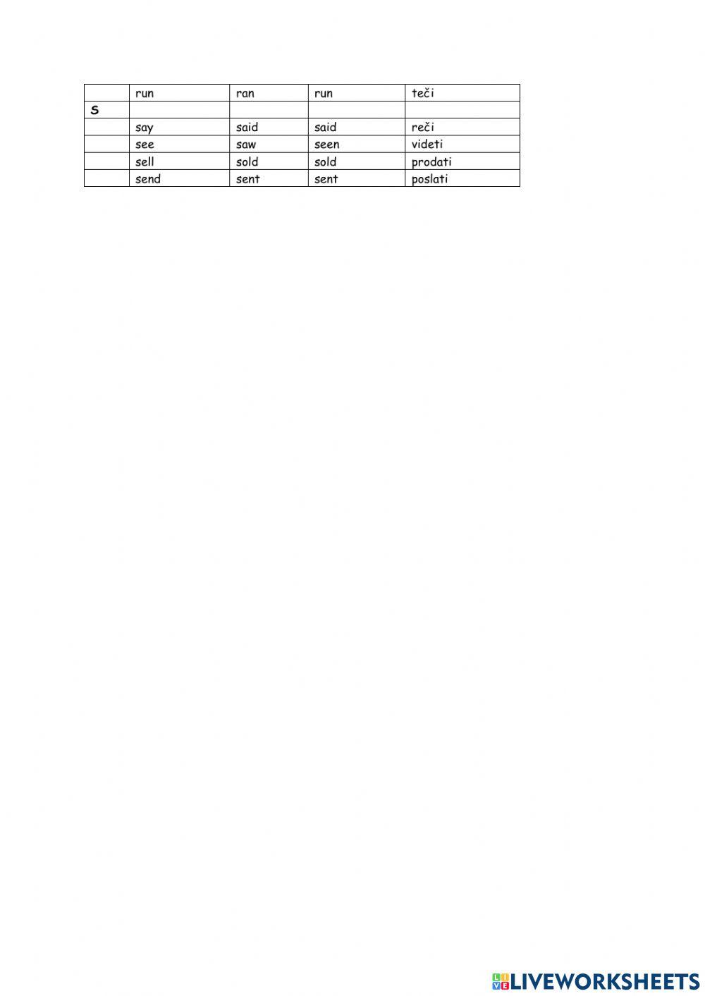Irregular verbs- part 2
