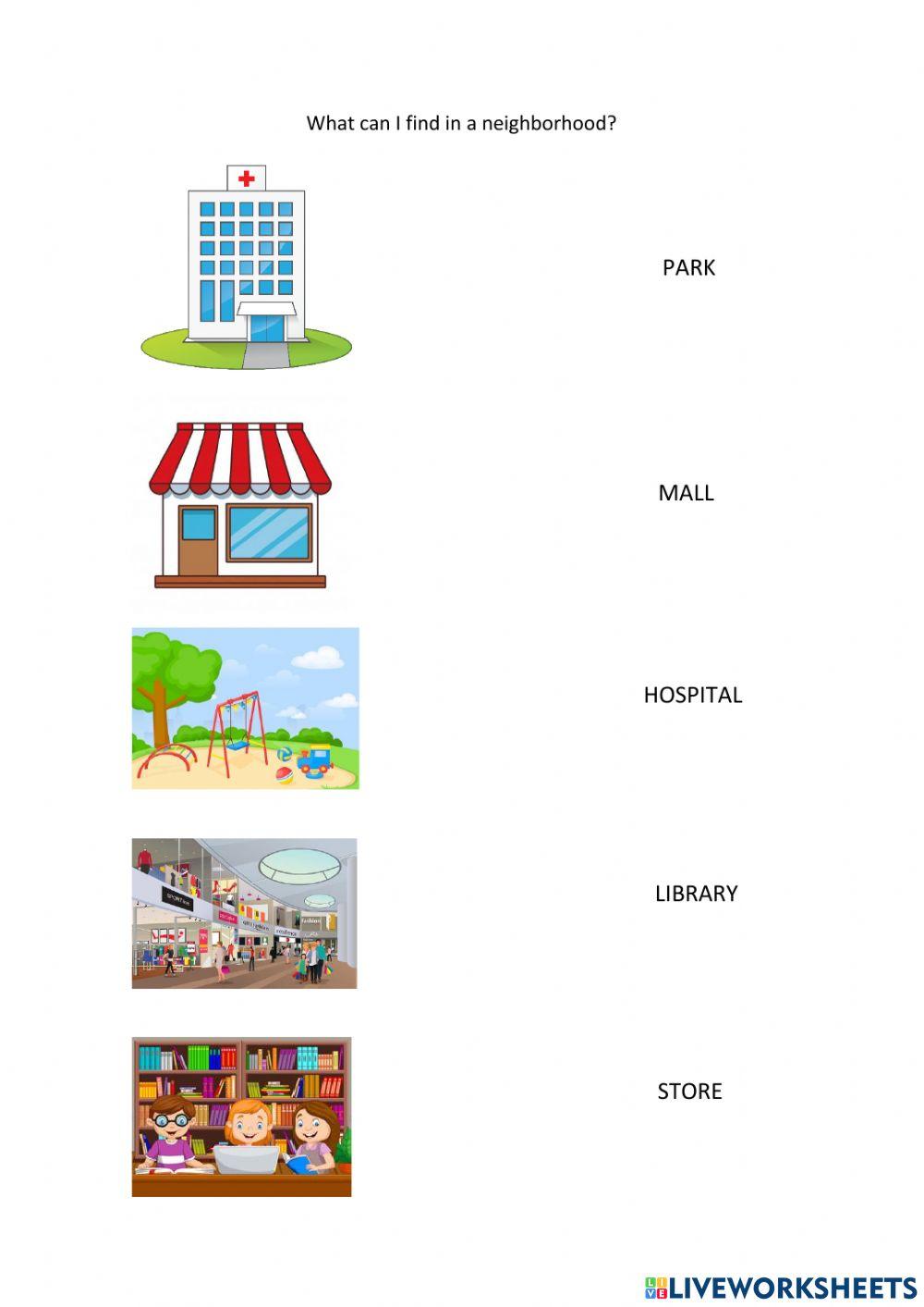 What can I find in a neighborhood?