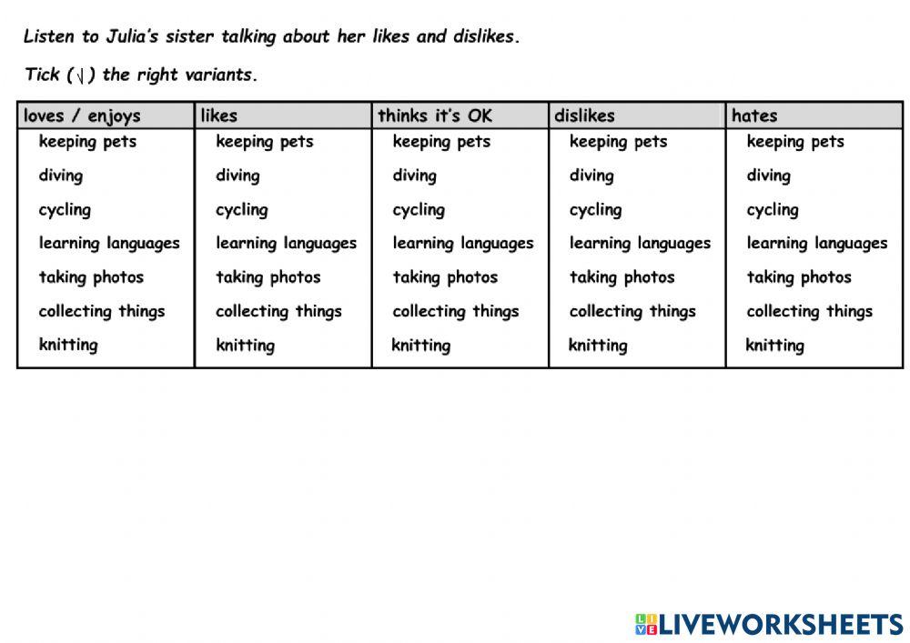 World of hobbies Listening U9 L1