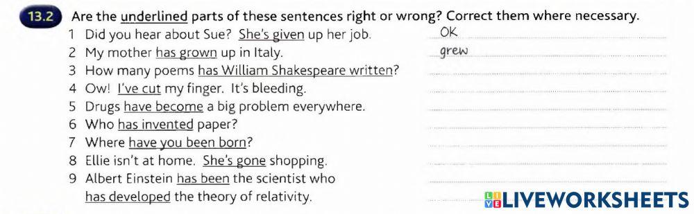 Present perfect or past simple