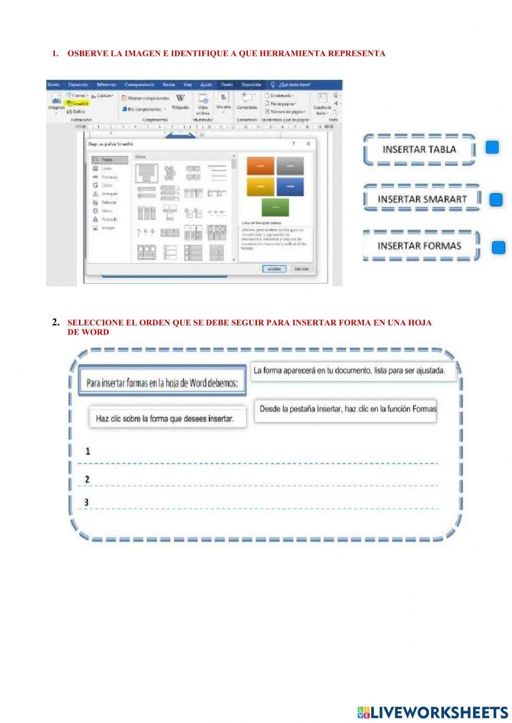 Inserción Gráficos SmartArt en Word