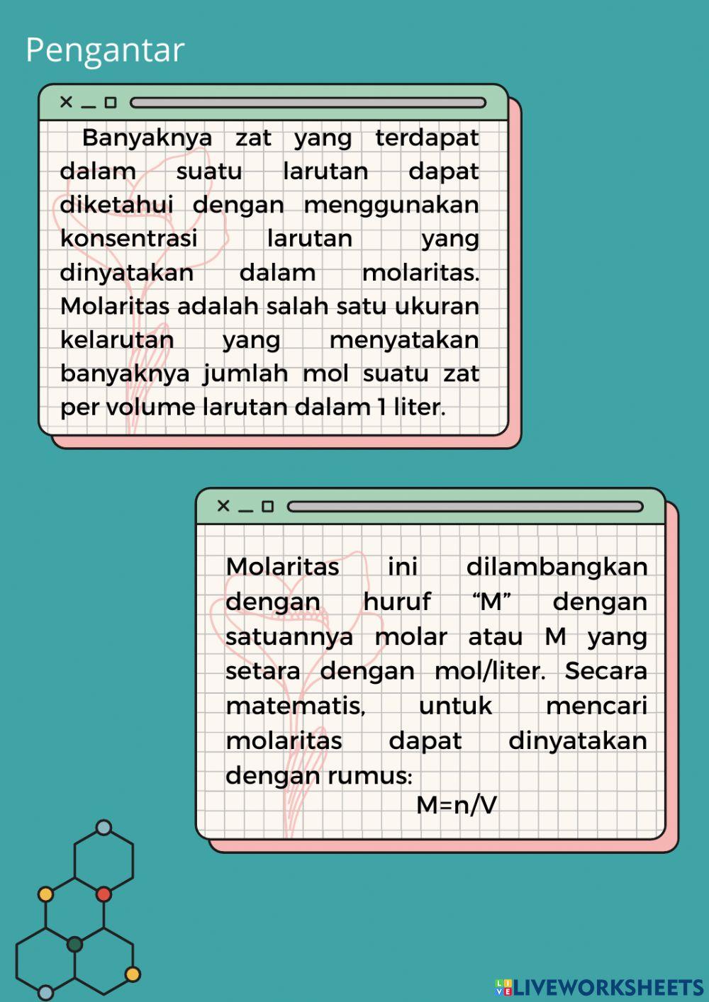 Petunjuk Praktikum Molaritas