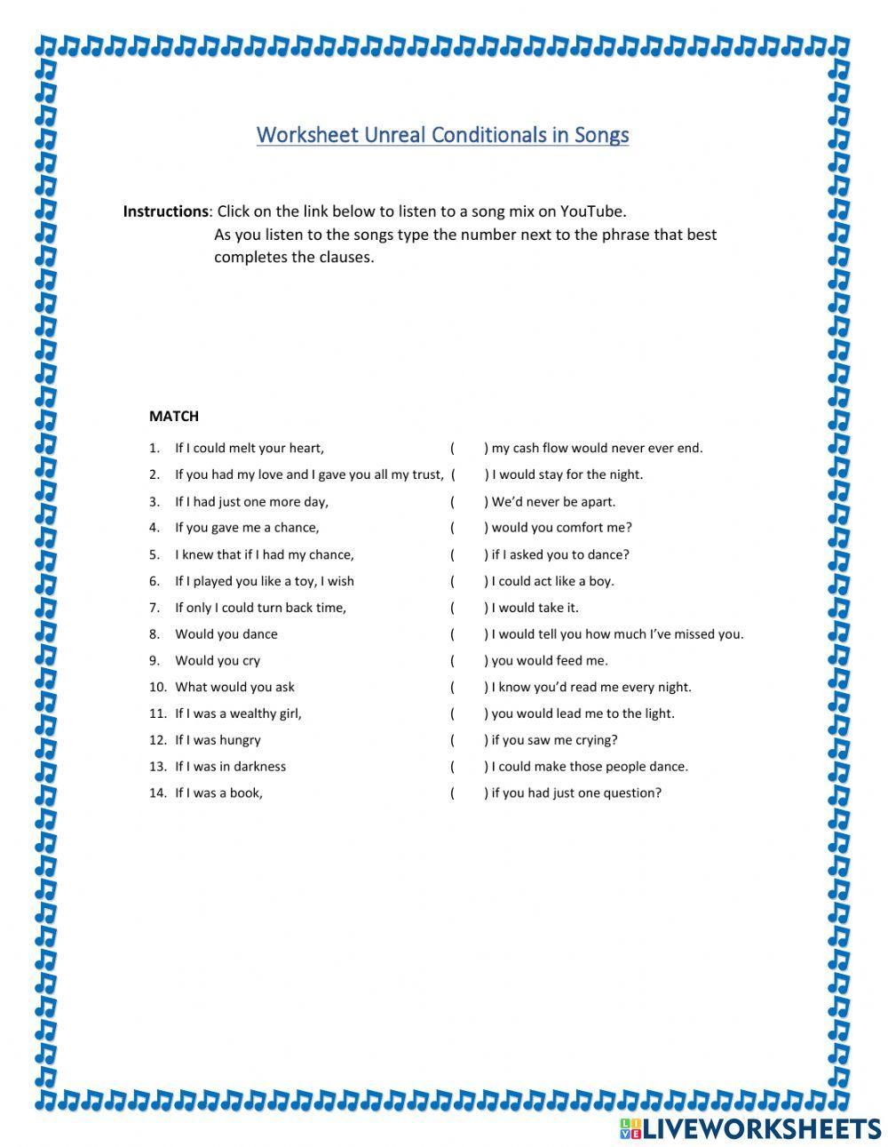 Unreal Conditionals in Songs
