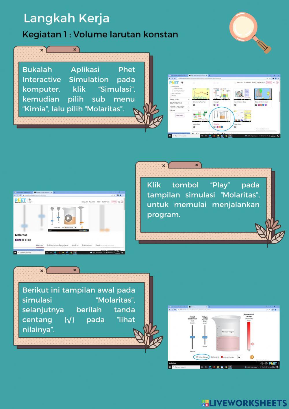 Lembar Kerja Petunjuk Praktikum Molaritas