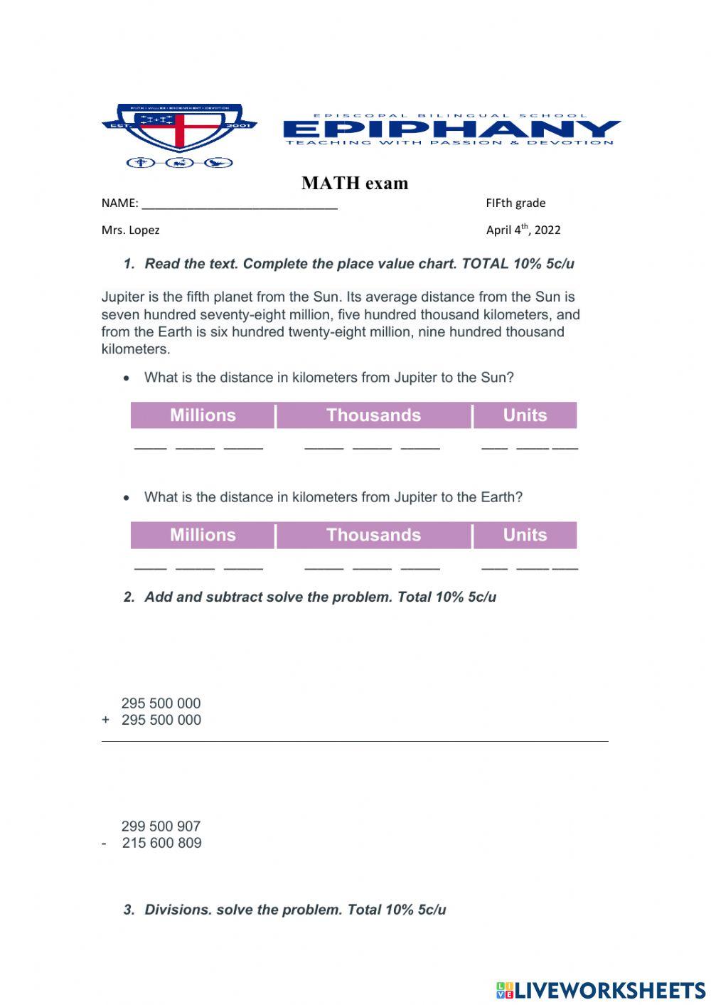 Adding subtraction and divisions
