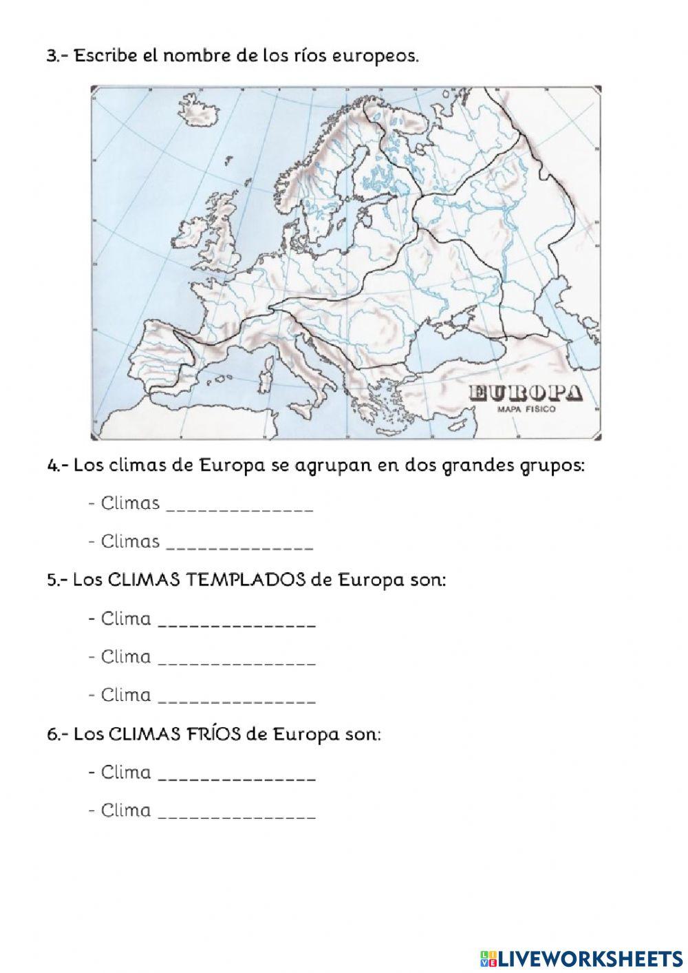 Las aguas y los climas de Europa