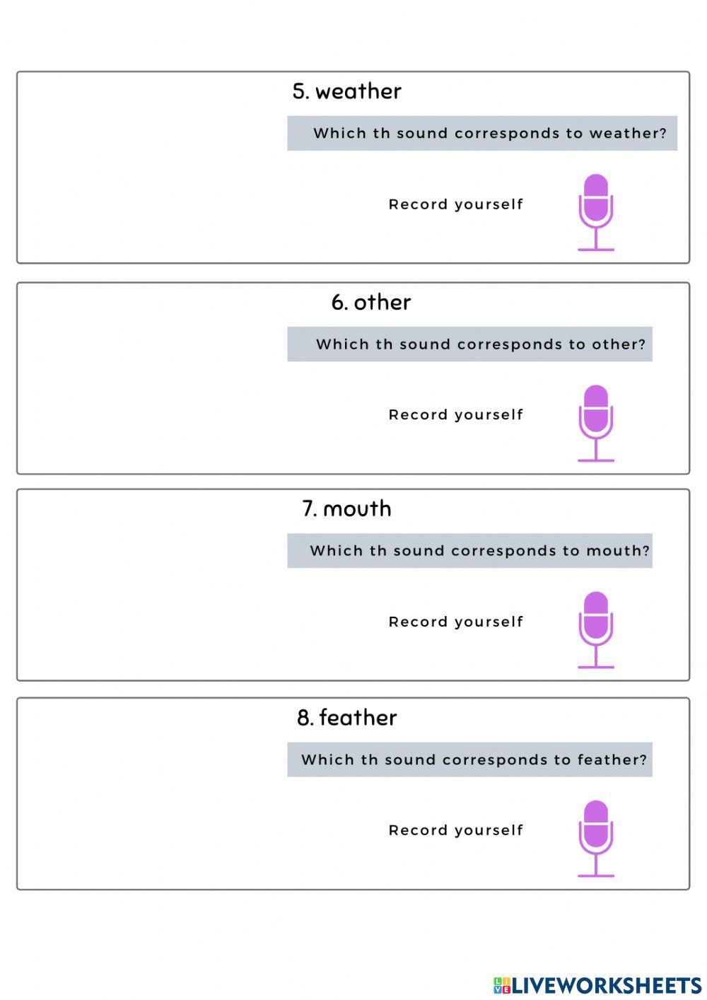 Differentiating the th sounds