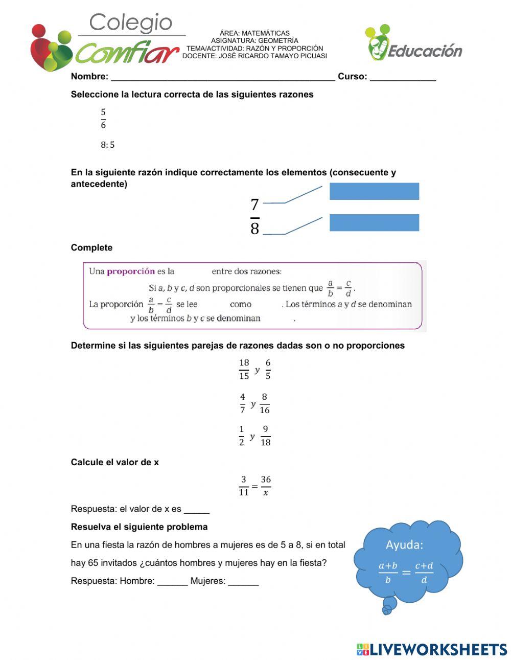 Razón y proporción
