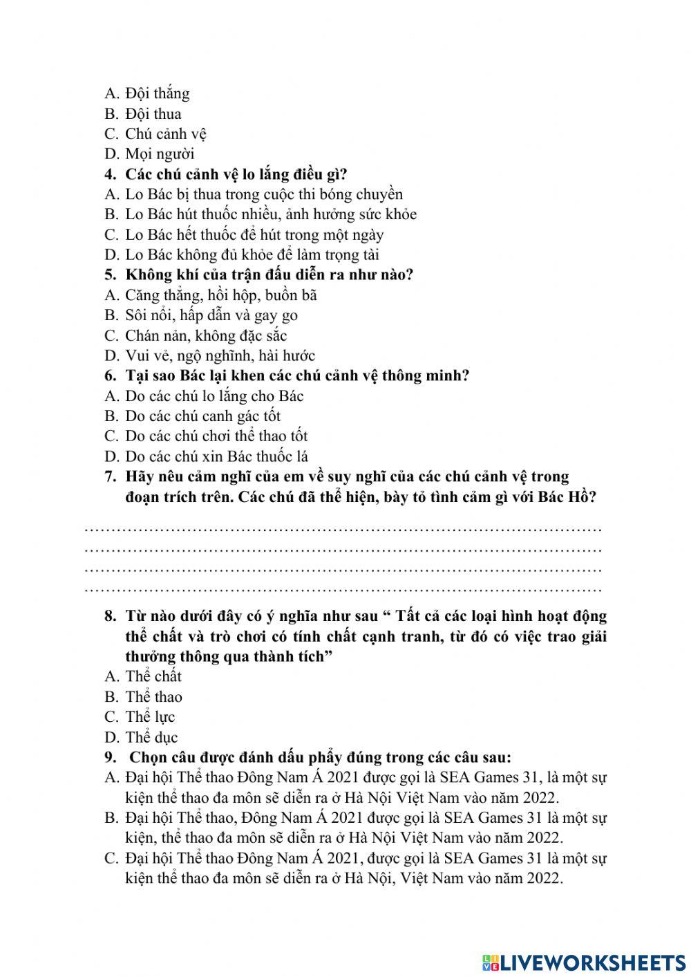 Phiêu bài tập lớp 3 tuần 29