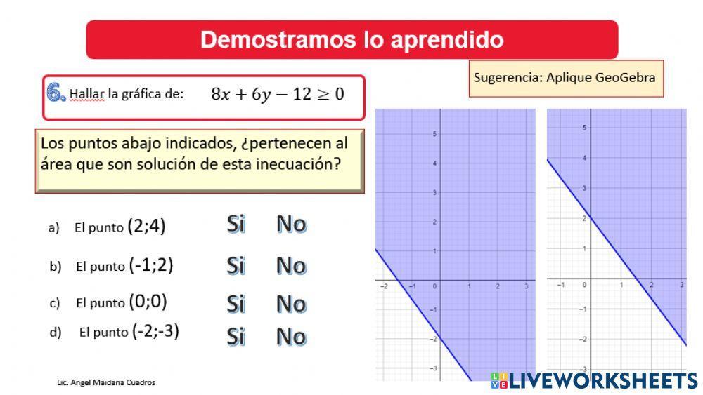 Gráfica de inecuaciones 2 A