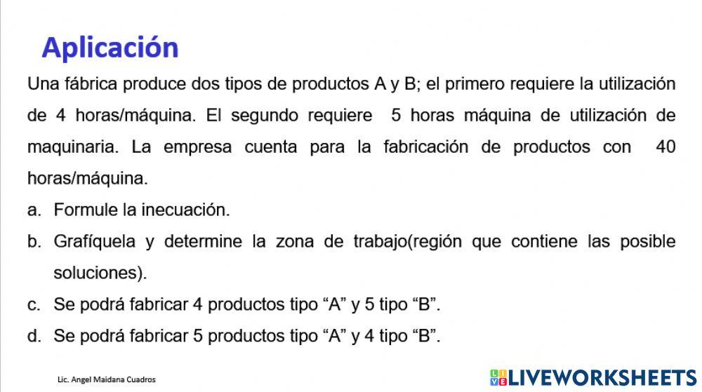 Gráfica de inecuaciones - problemas 1 A
