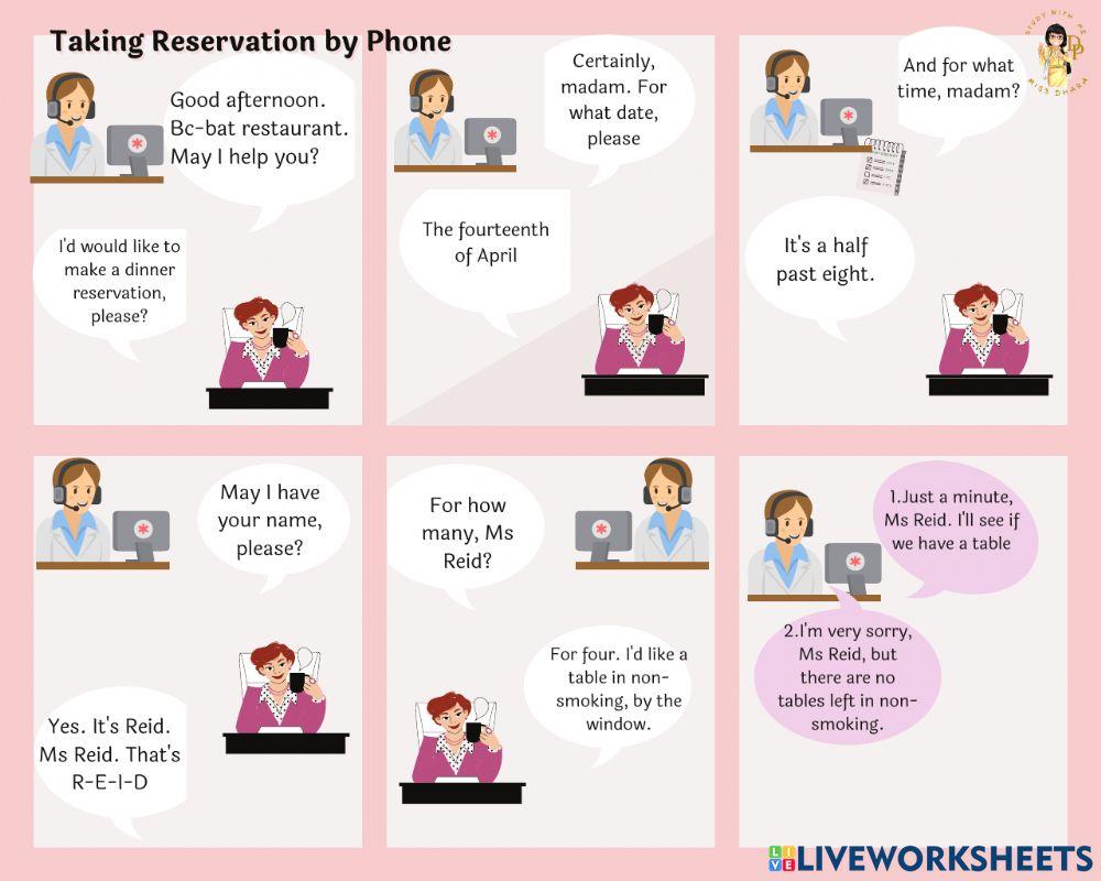 Taking reservation by phone