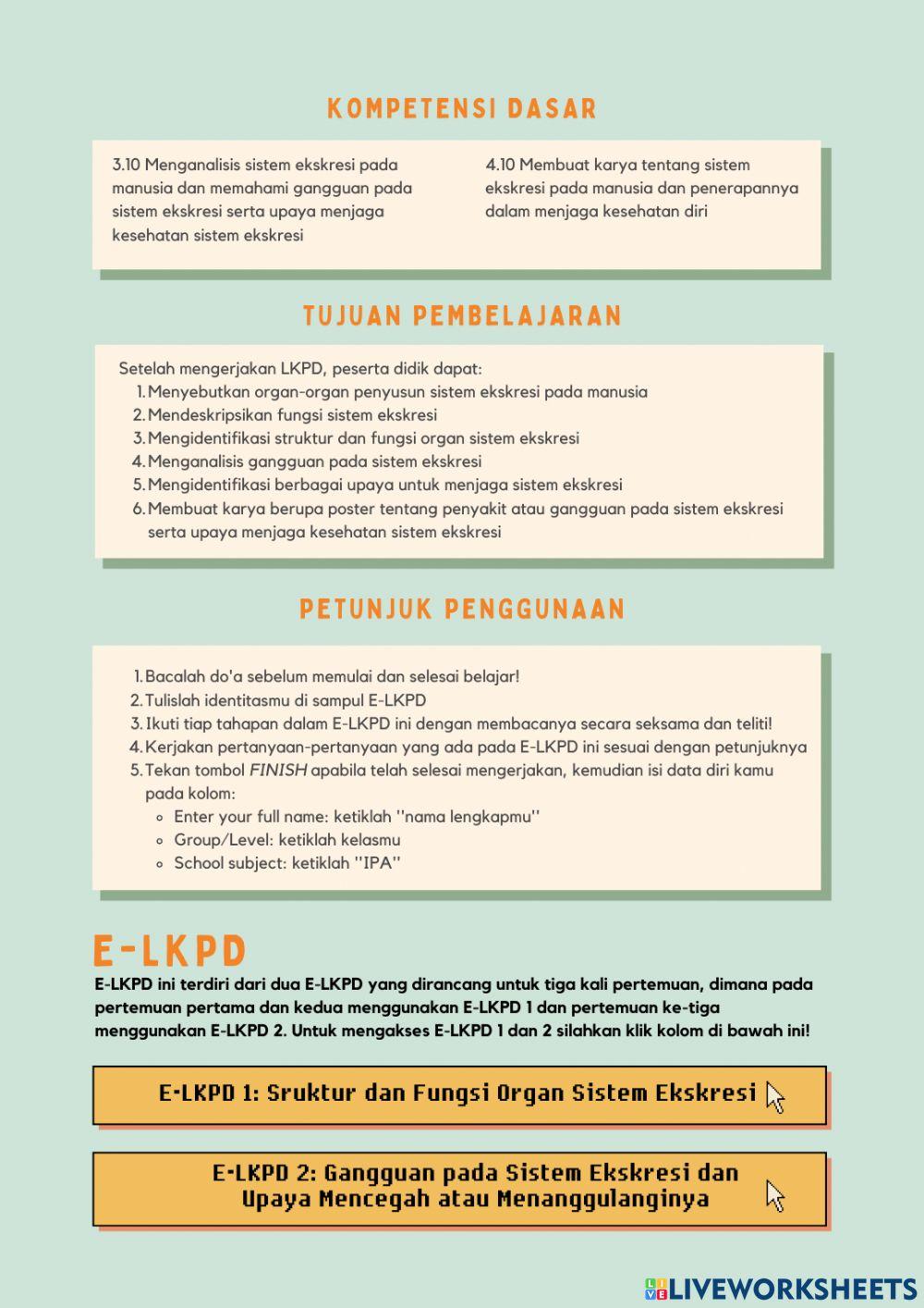 E-LKPD Sistem Ekskresi Manusia