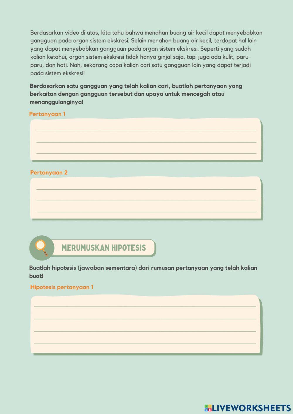 E-LKPD 2: Gangguan pada Sistem Ekskresi dan Upaya Pencegahan atau Penanggulangannya