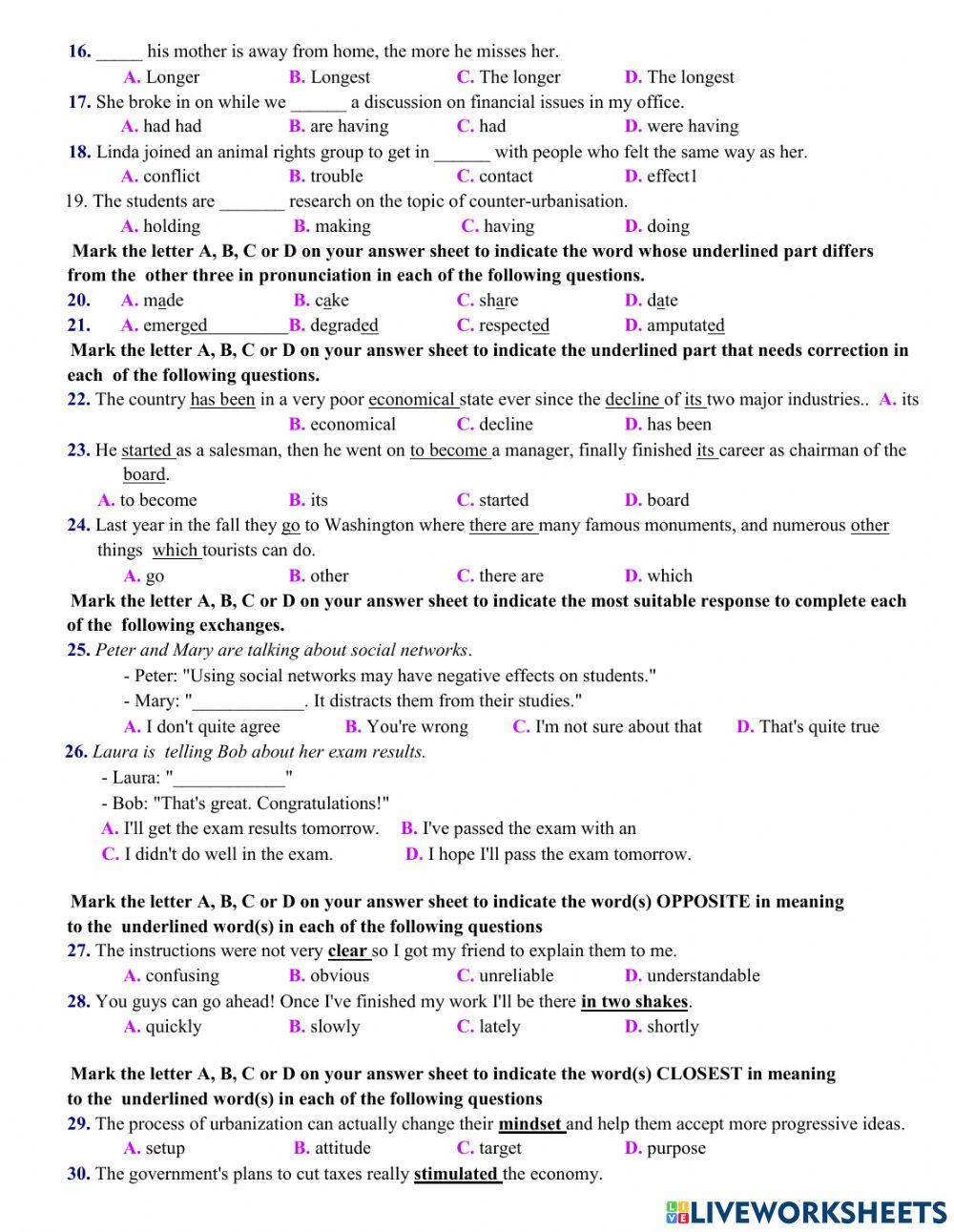 Lttn PRACTICE TEST 32