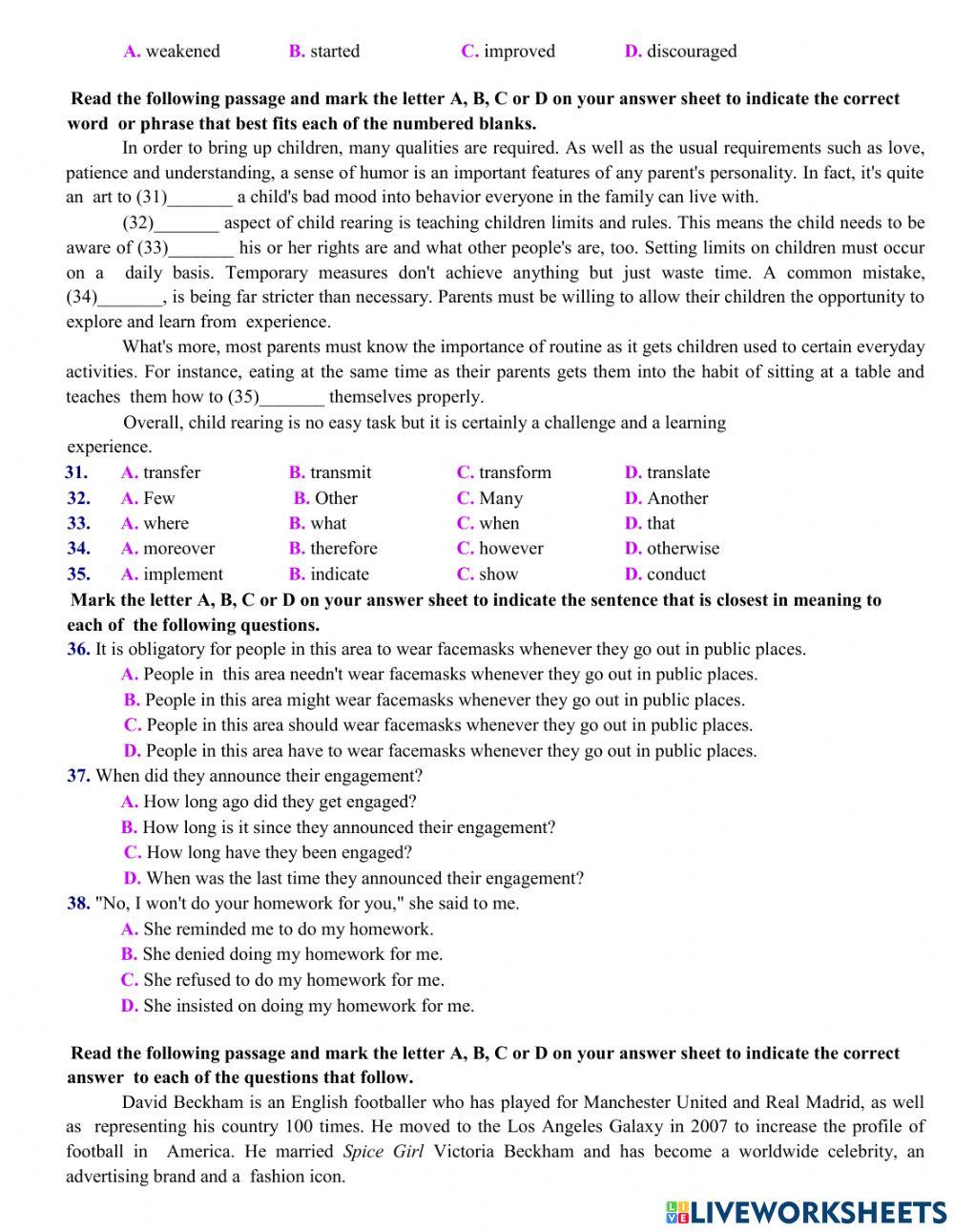Lttn PRACTICE TEST 32