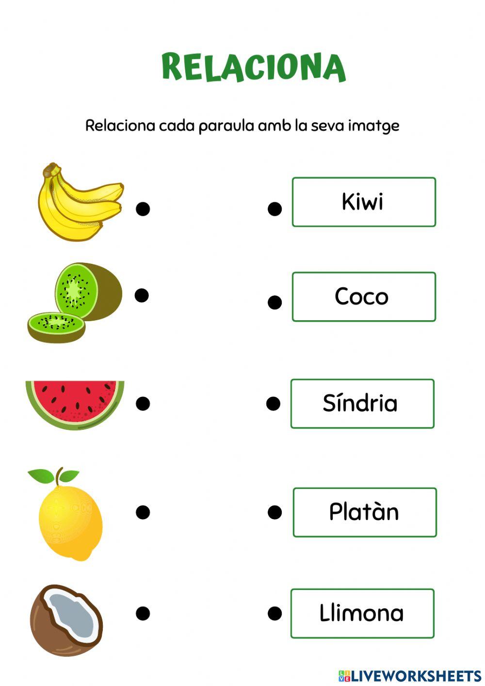 Relacionar fruites