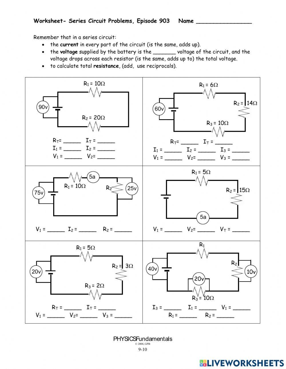 6862402 series circuit problems coach science