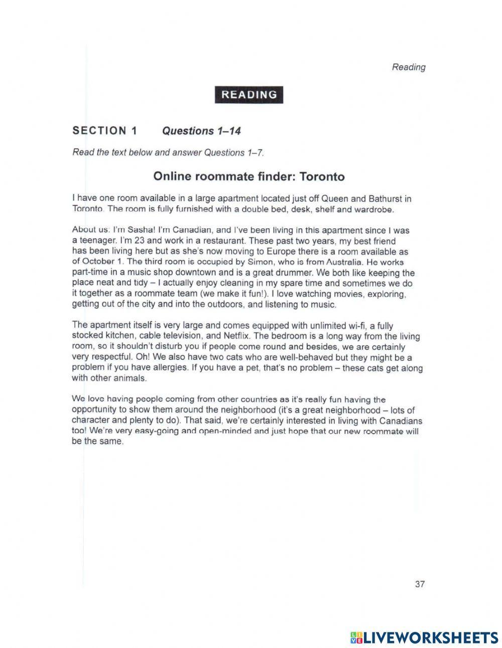 General Training - Cambridge 13- Test 2 - Part 1