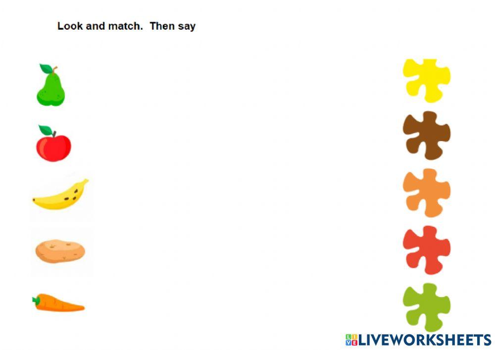 Fruits, vegetables and colors