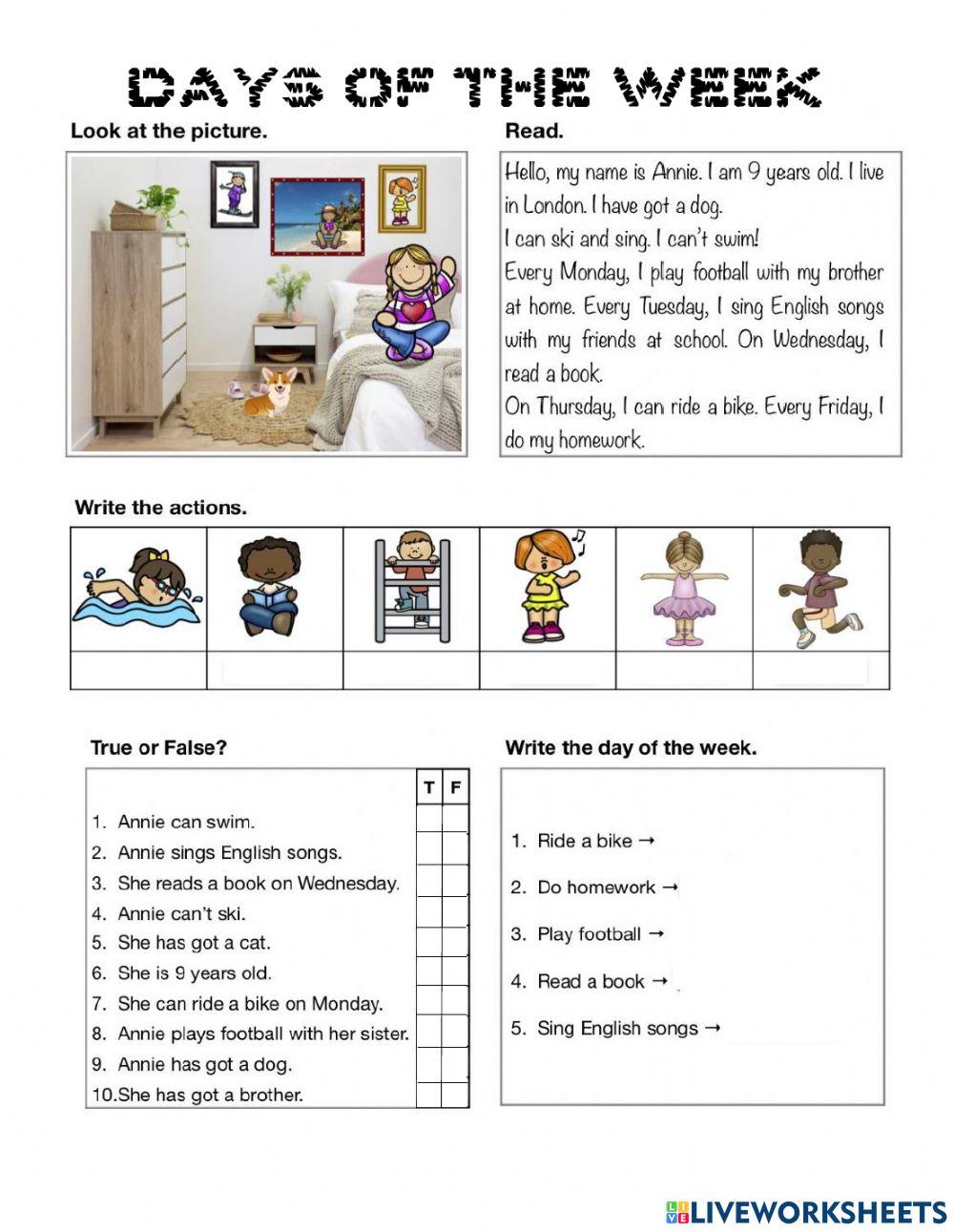 Days of the Week - Year 2