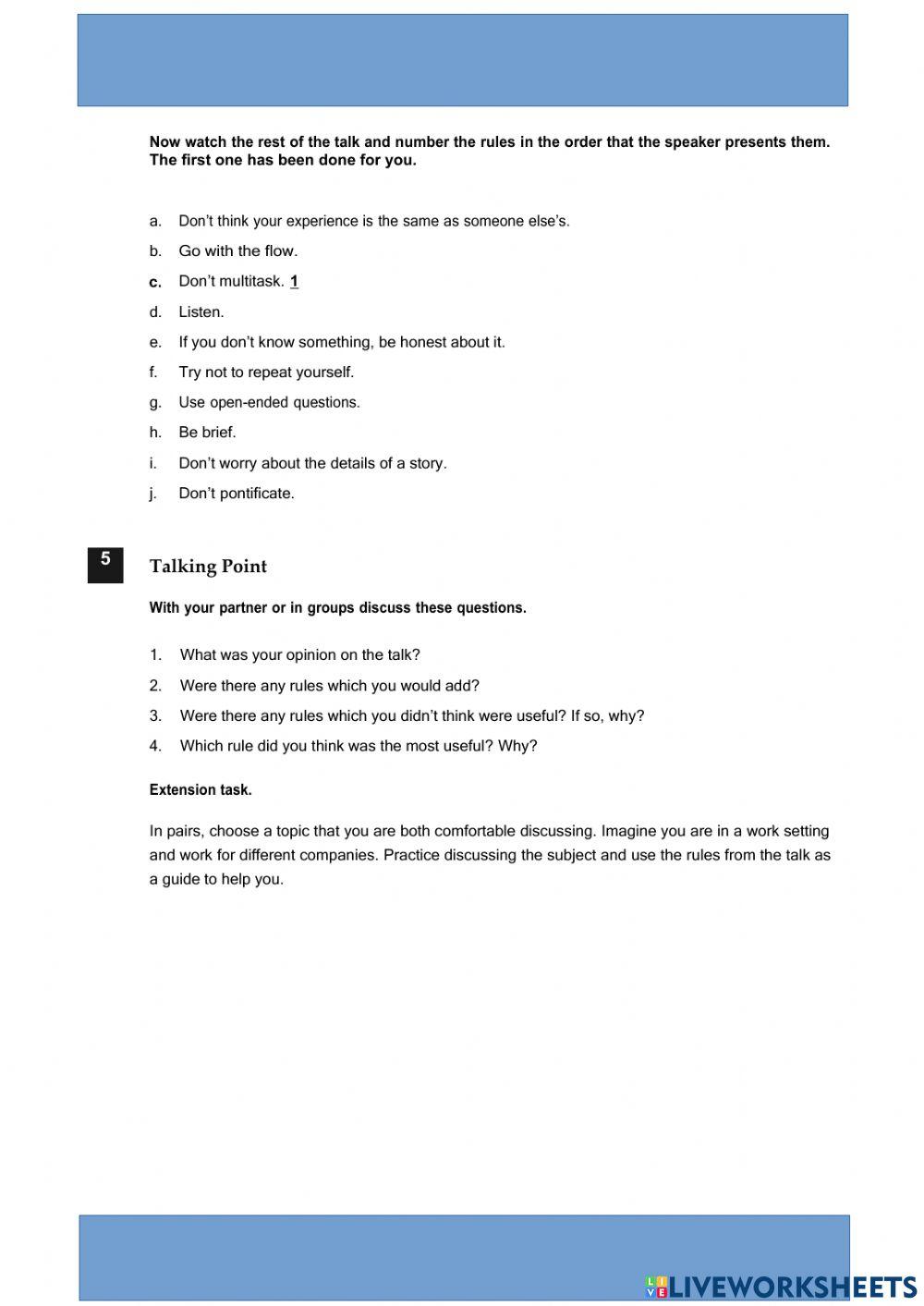 Mastering conversation - listening c1