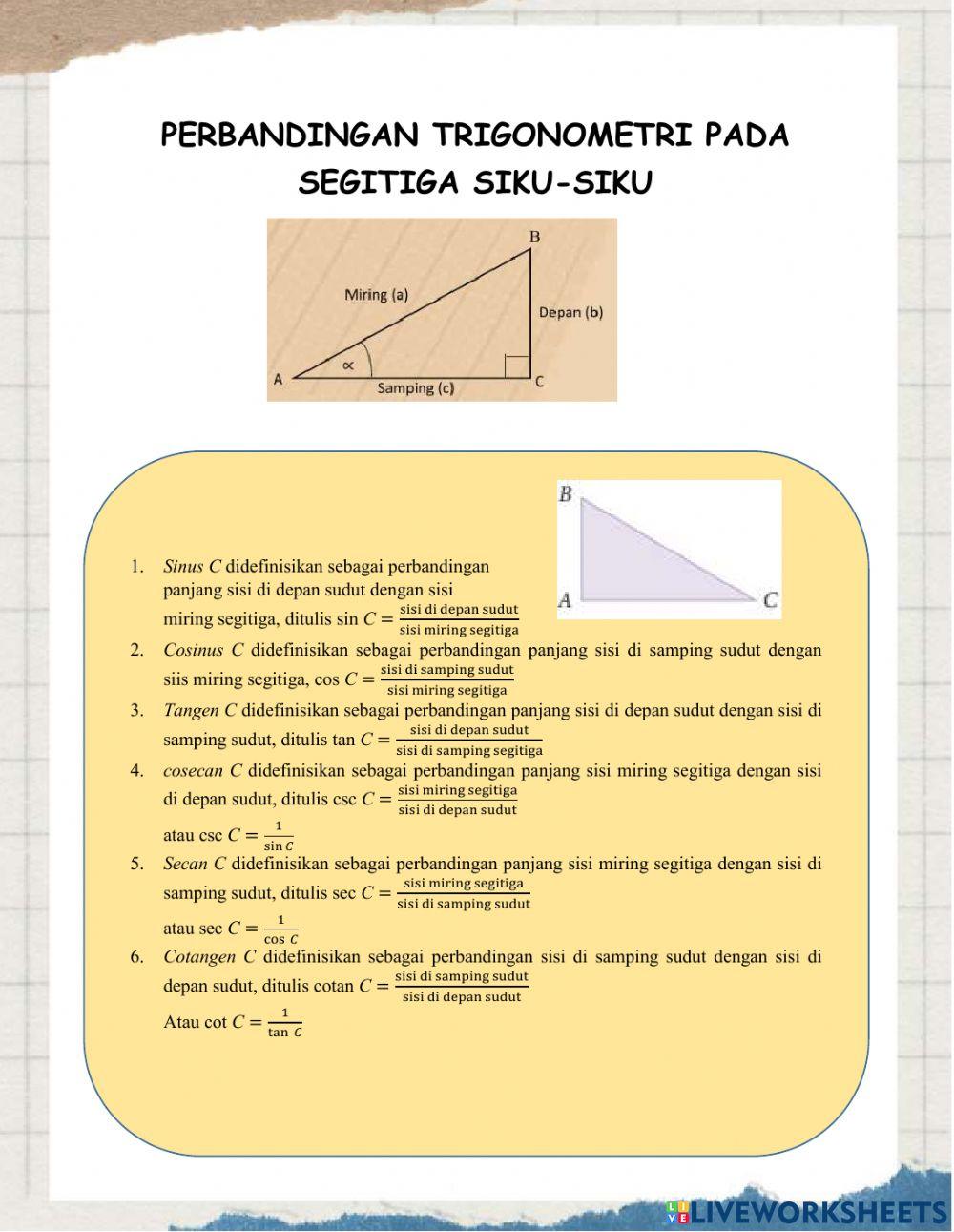 E-LKPD Perbandingan Trigonometri