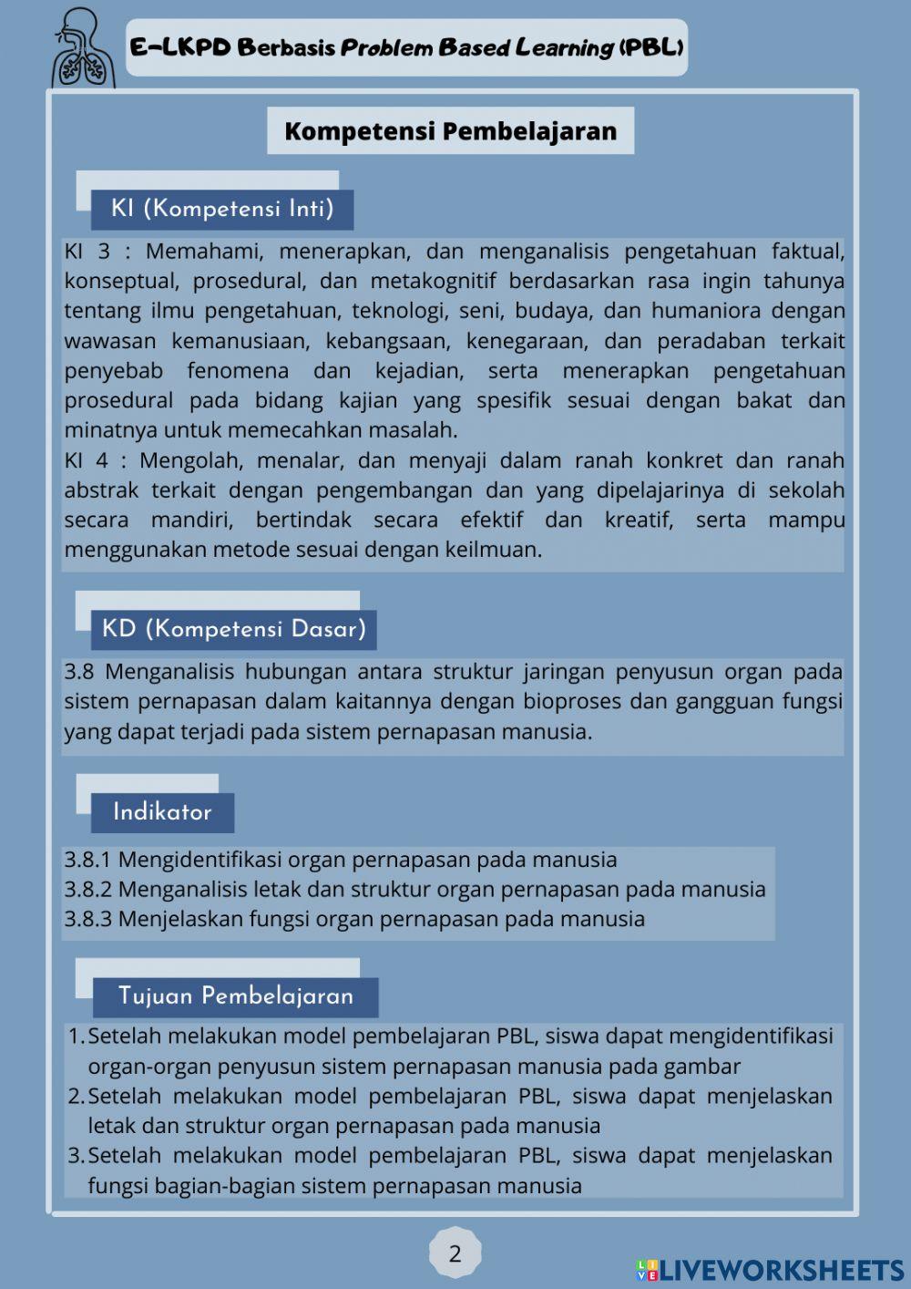 E-LKPD Sistem Pernapasan Bagian 1