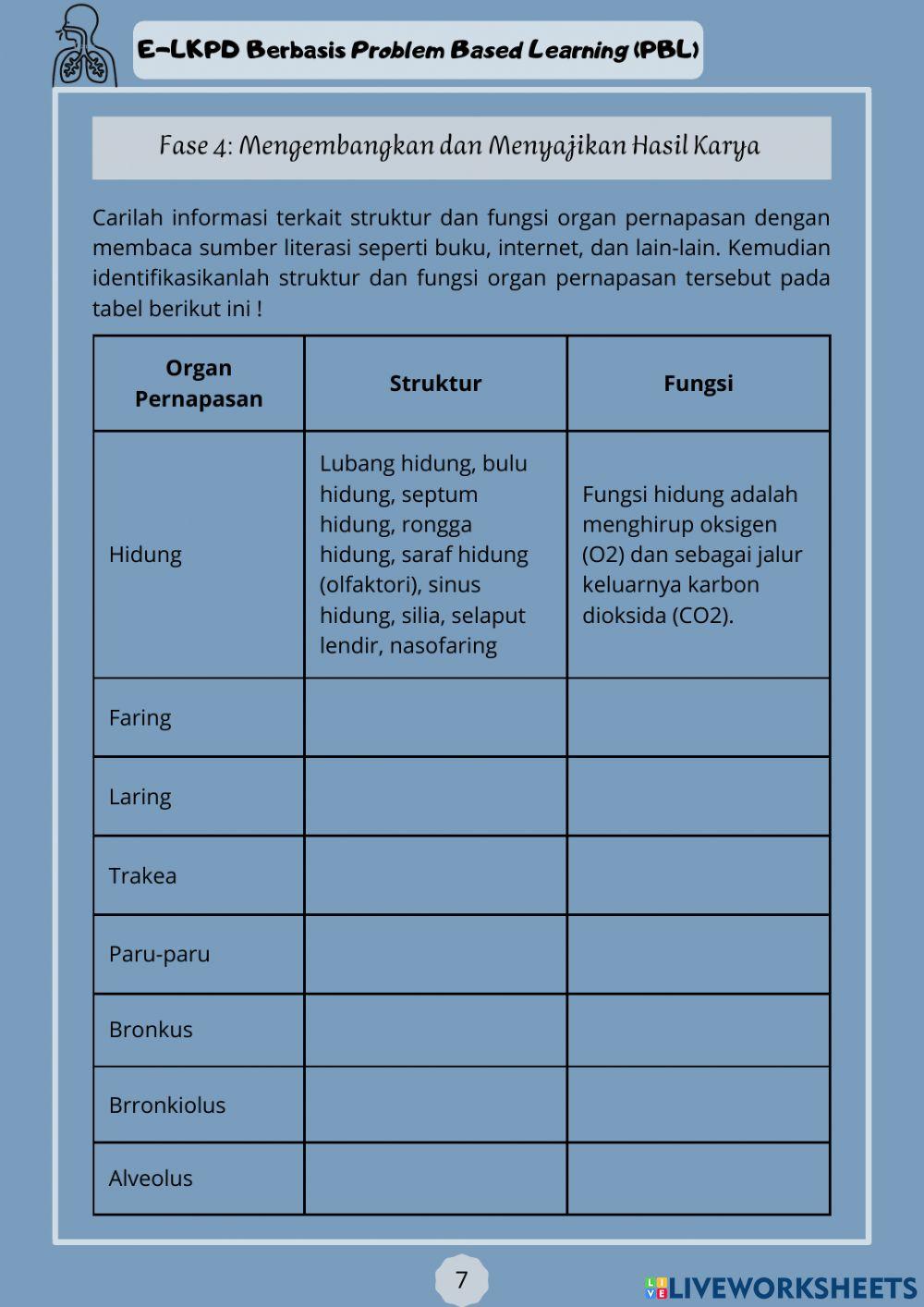 E-LKPD Sistem Pernapasan Bagian 1