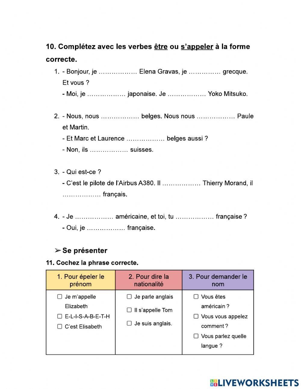 Les noms des pays et la nationalité