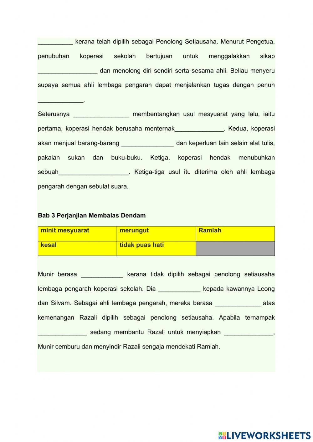 Sinopsis sejambak bakti  bab 1-3