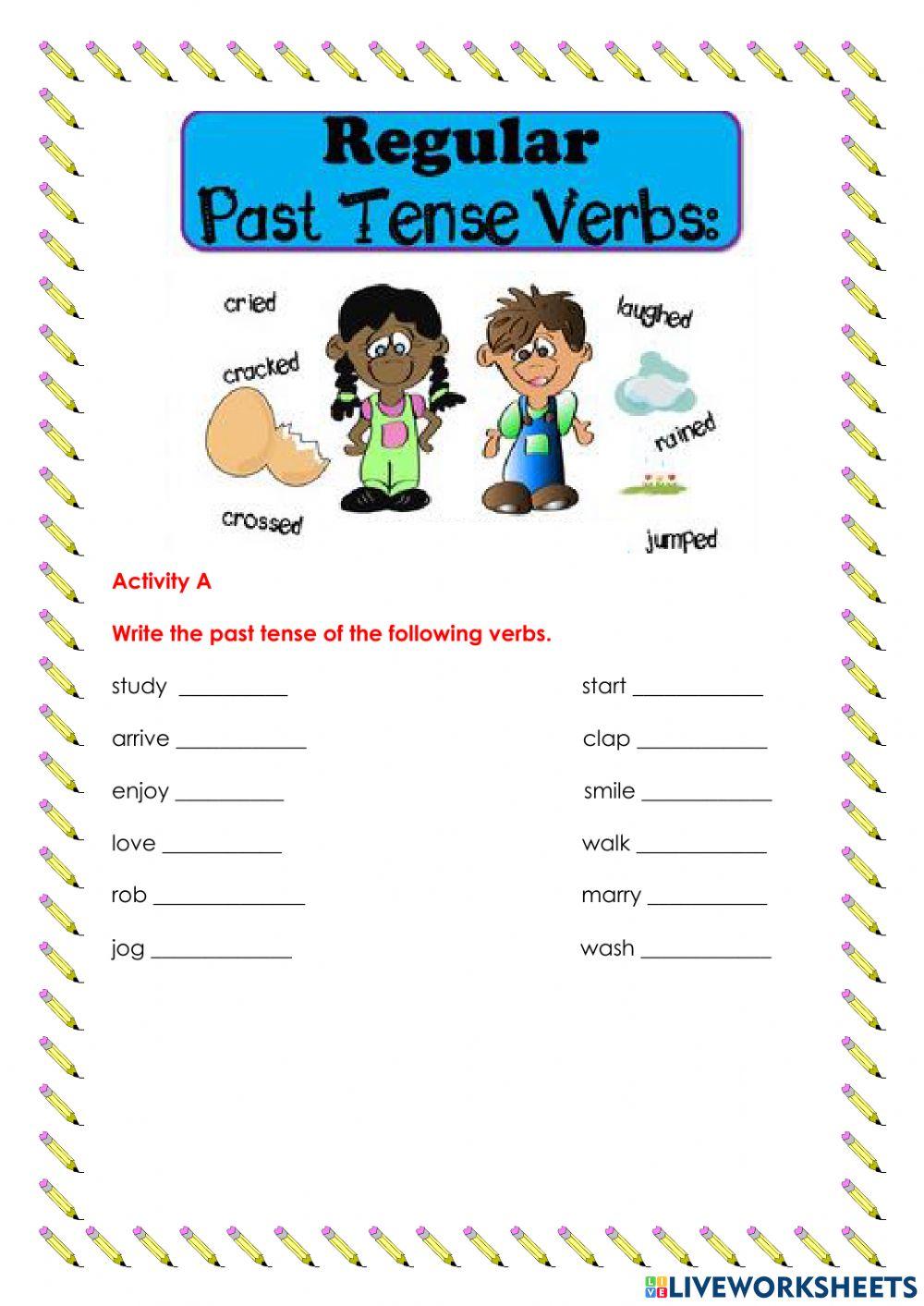 Regular Past Tense Verbs online exercise for Live Worksheets