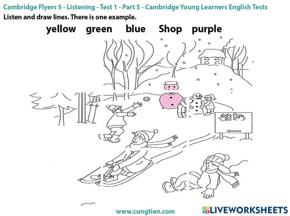 Cambridge Flyers 5 - Test 1 - Listening - Part 5 - Cambridge Young Learners English Tests