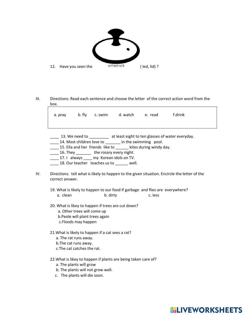 English district summative test 1