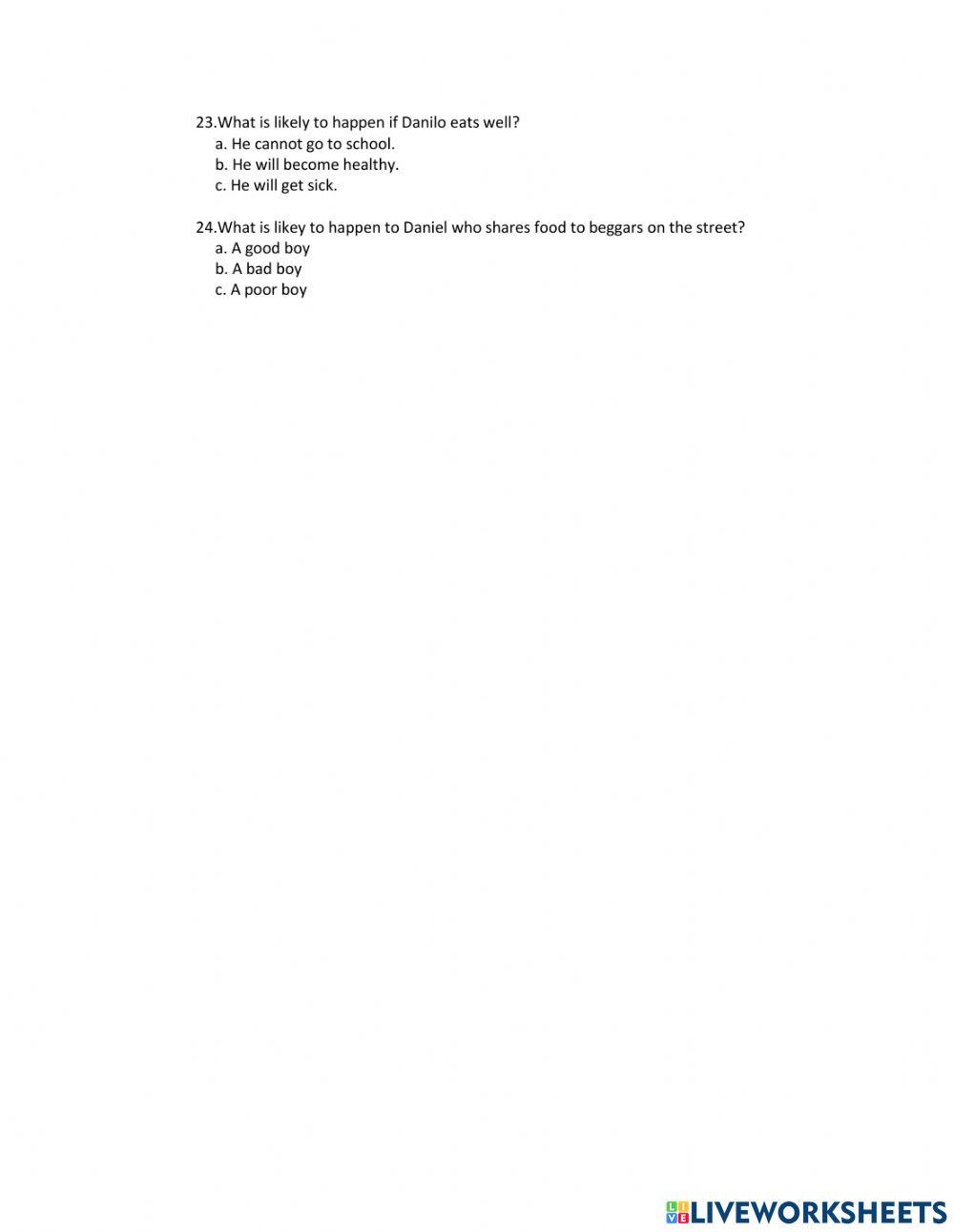 English district summative test 1