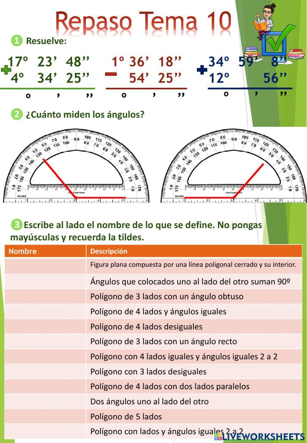 Repaso tema 10 Matemáticas 6º Repaso tema 10 Matemáticas 6º